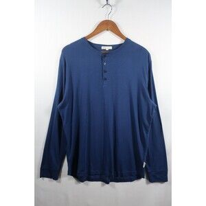 Onia George Henley in Navy Blue NWT Size Large Stretch Long Sleeve Tee Shirt